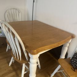 Sturdy Dining Table With 4 High Back Chairs 