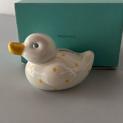 Tiffany & Co. Hand-painted Ceramic Duck Piggy Bank Made In Italy