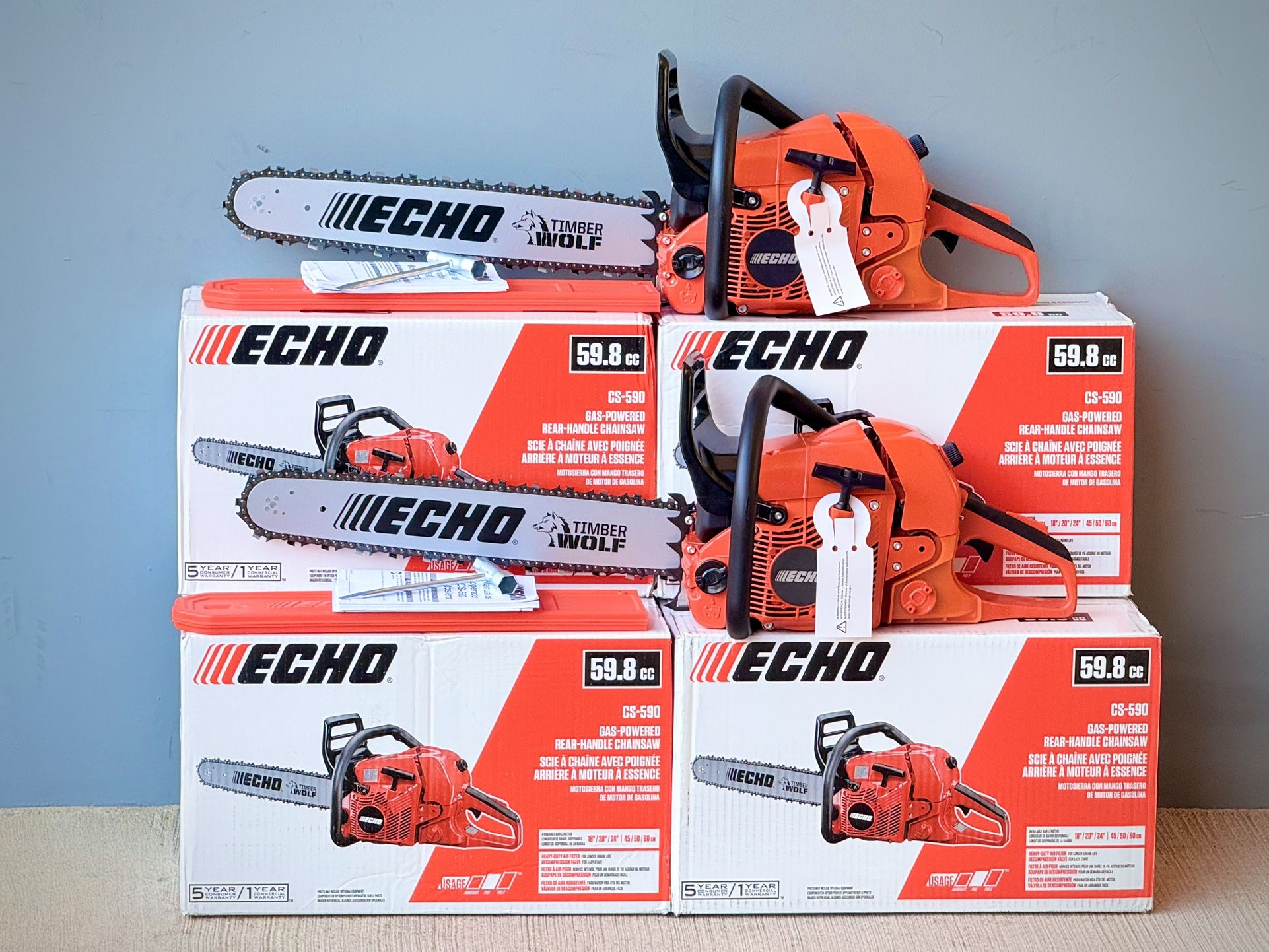 Brand new Echo 20 in. 59.8 cc Gas 2-Stroke Rear Handle Timber Wolf Chainsaw