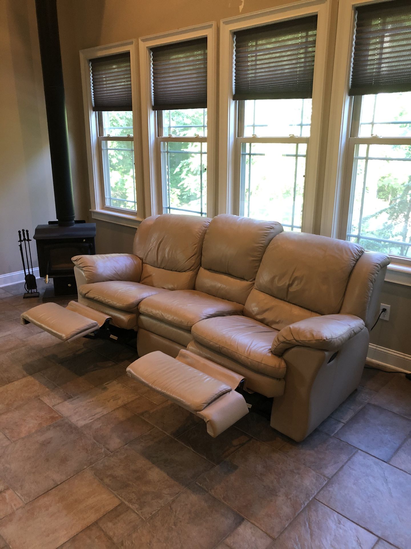 Italian Leather Wall Hugging Sofa