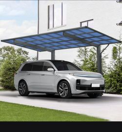 Outdoor Carport, 17.44FT*9FT*11FT Single Carport Aluminum Metal Frame and Polycarbonate Panels Car Port for Outdoor Driveway Car, Truck