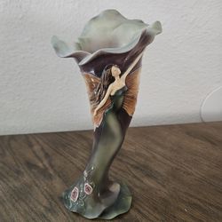 VTG Montefiori  Fairy figurene Vase 3D Sculpture Figurine Mythical 9.5"