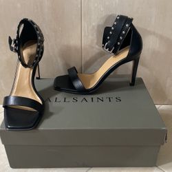 AllSaints Black Leather Sandal