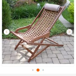Eucalyptus Wood Folding Chair Swing Lounge Chair