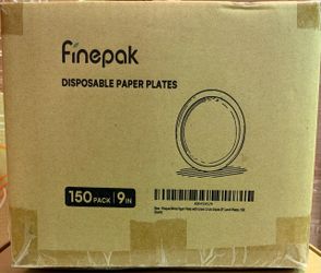 Finepak Disposable Paper Plates 150-Pack 9in