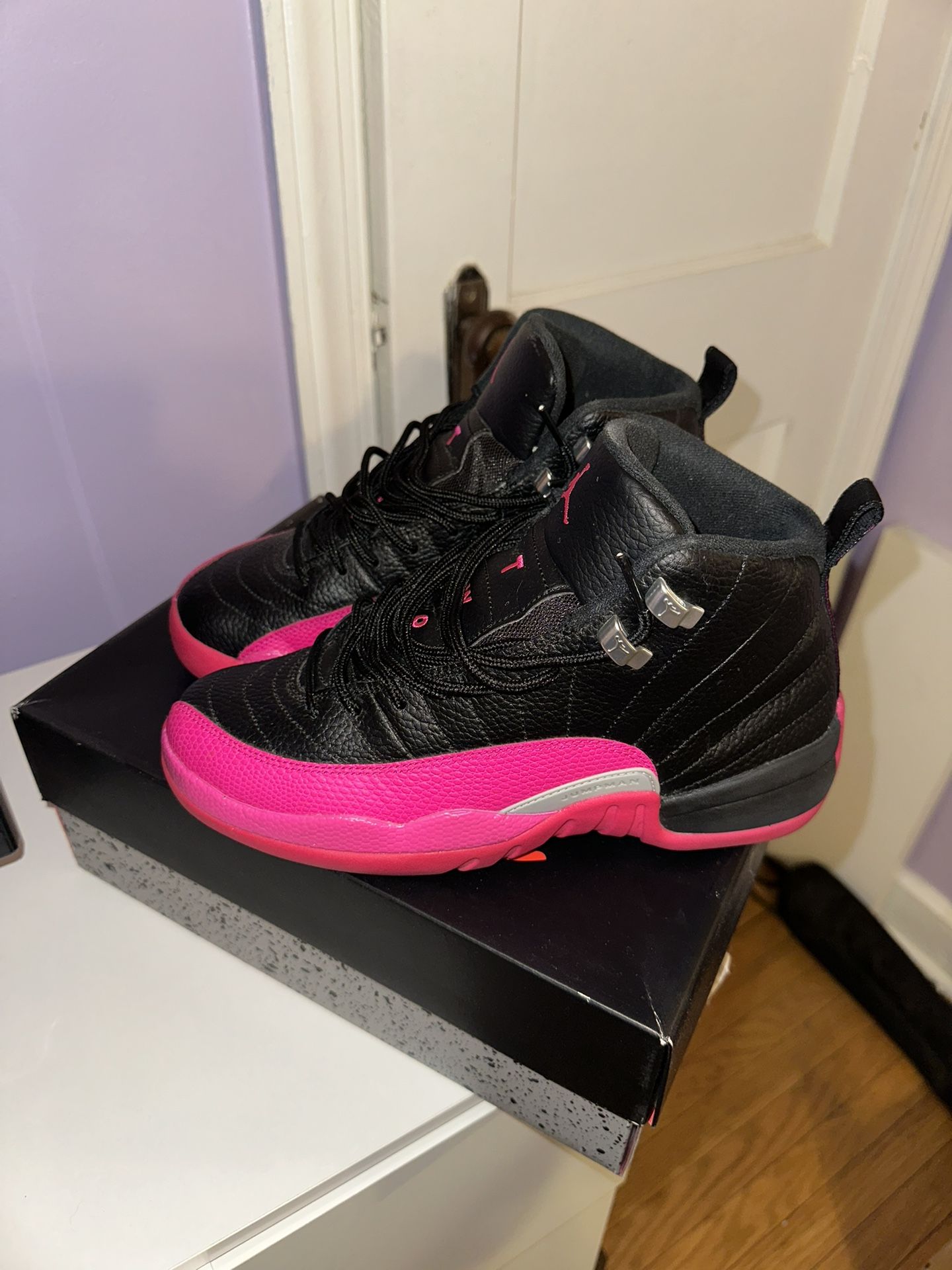Jordan 12 Black Deadly Pink