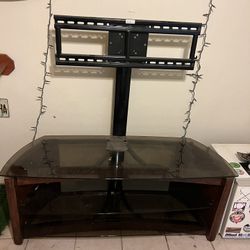 Glass Entertainment Center With TV Stand 