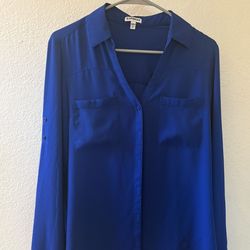 EXPRESS Brand~ Beautiful Blue~ Portfino Style Blouse