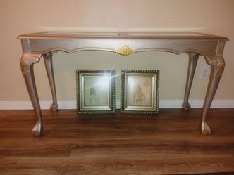 Pearl painted wood table