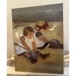 Signed Mary Cassatt Children Playing on the Beach Ailsa Mellon B. Collection National Gallery of Art Washington 2391 Print Plaque