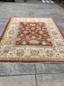 Large 8 x 10 Persian Rug Red Beige Wool