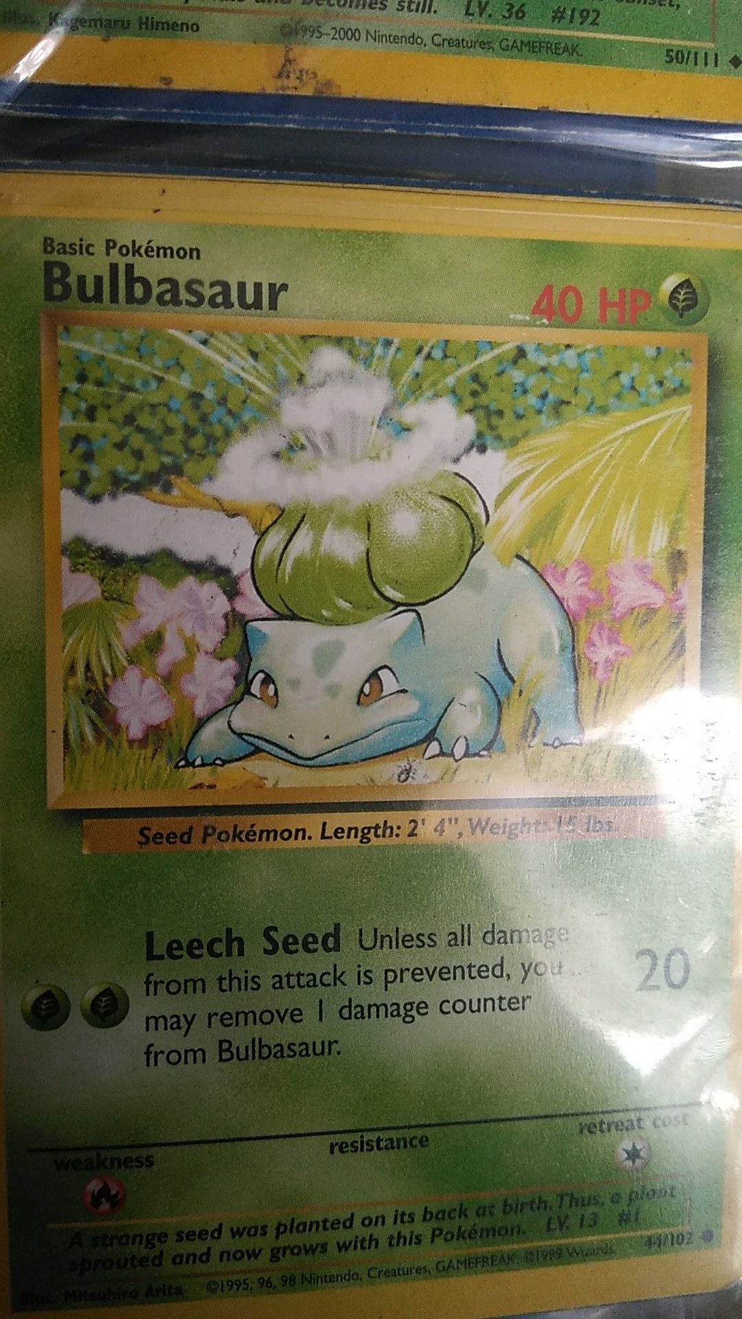 Original Pokemon Cards Bulbasaur & Ivysaur