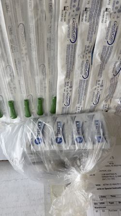 GentleCath Intermittent Catheter 14FR 16” + Lubricant Jelly Packets Lot 