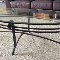 Oval Glass Top Coffee Table - $50 (South Reno)