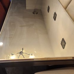 Used Mirrored Dining Room Table And 6 Chairs 