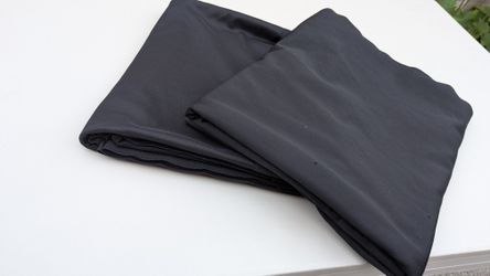 Two Wedding Black Polyester Rectangular Tablecloth 60 x 160 inches..