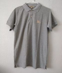Burberry Brit Men's Short-Sleeve Pique Polo Shirt Gray Large