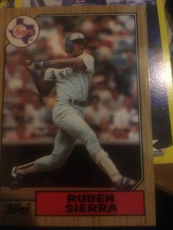 Baseball cards Ruben Sierra rookie Rangers