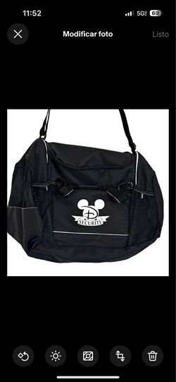 Disney Cast Member Security Duffel Bag Black Travel Gym Carry On Official Disney New