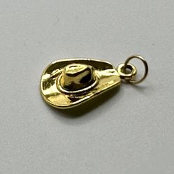 🤠 Fun gold tone cowboy hat charm pendant