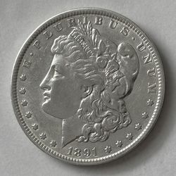 1891 Morgan Silver Dollar Uncirculated 
