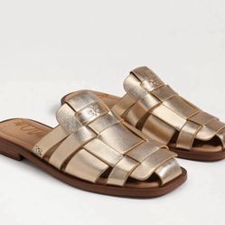 Sam Edelman Dina Fisherman Leather Slip On Mule Sandals