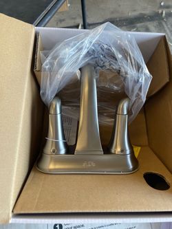 Pfister Ladera 4 in. Centerset Double Handle Bathroom Faucet in Spot Defense Brushed Nickel