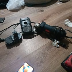 Ryobi Battery Charger With Lithium 18v Battery And Ryobi Angle Grinder With Cord