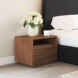 Slit Walnut Nightstand