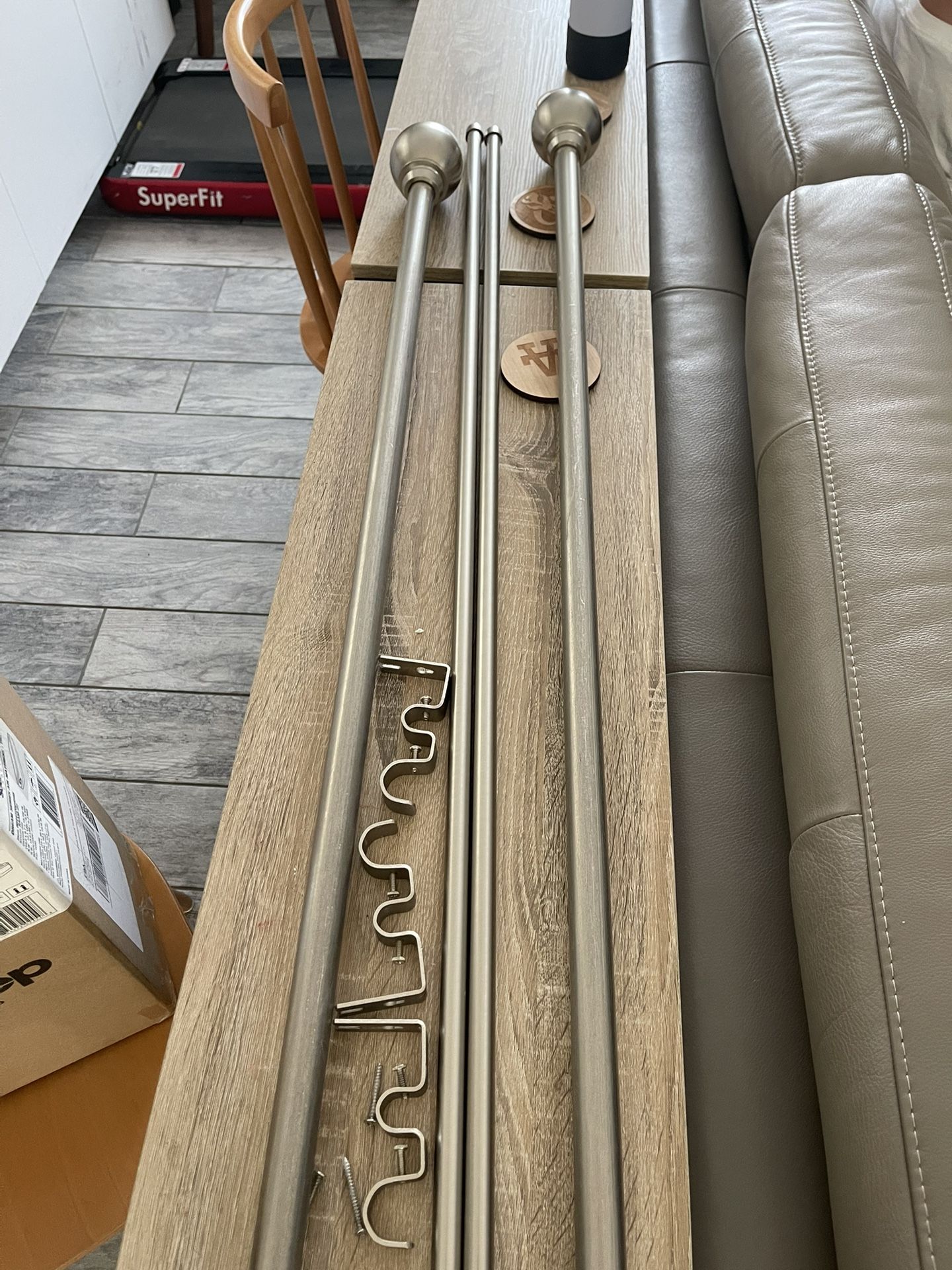 92”-120” Silver Curtain Rod