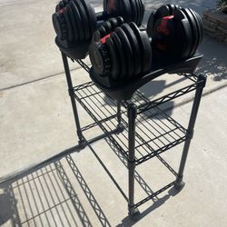 💪 Adjustable ELIE Dumbbell Set w/ Table Stand – Hardly Used – $280