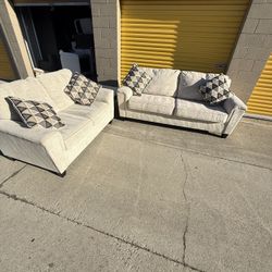 Ashley Furniture Collection 3pc Couch And Loveseat With Marble End Table Set. $600. Will Deliver For A Fee.