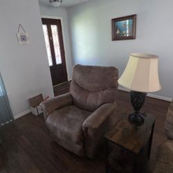 King Bedroom Suite And High Quality Leather Love Seat And recliner