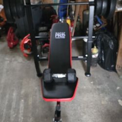 Marcy Pro Standard Weight Bench with 100 lb Weight Set