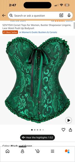 Black and Green Corset Top