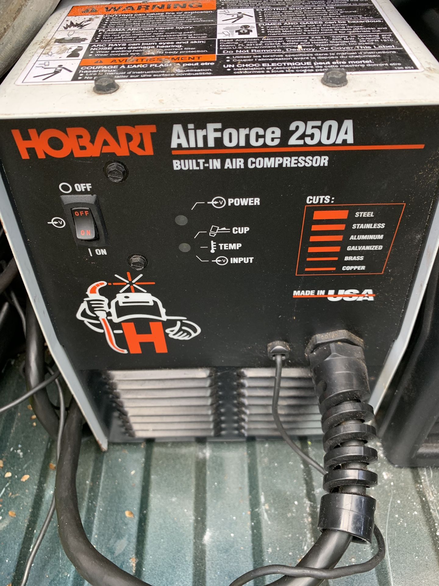 Hobart airforce 250a plasma cutter $400