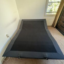 All Black Upholstered Bed Frame with Upholstered Motor, Motorized Head and Foot Incline, Wireless Remote Control, Assembly Required, Bed Base Only