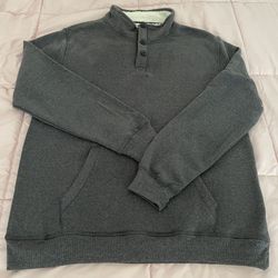 Young USA Men’s Gray Sherpa Lined Collar 1/4 Zip Pullover Sweatshirt, size 2X