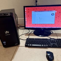 Gateway Dx4870-UB21P Desktop Intel i5 Computer Monitor keyboard wireless mouse