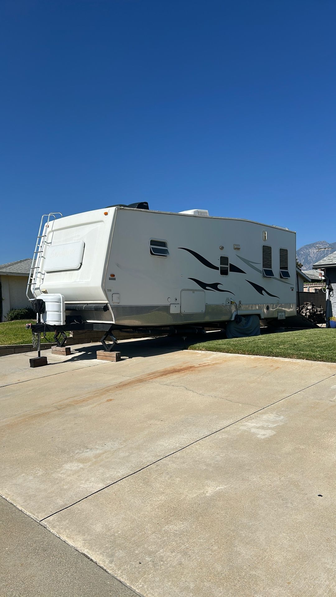 27 foot Mobile RV trailer forced river