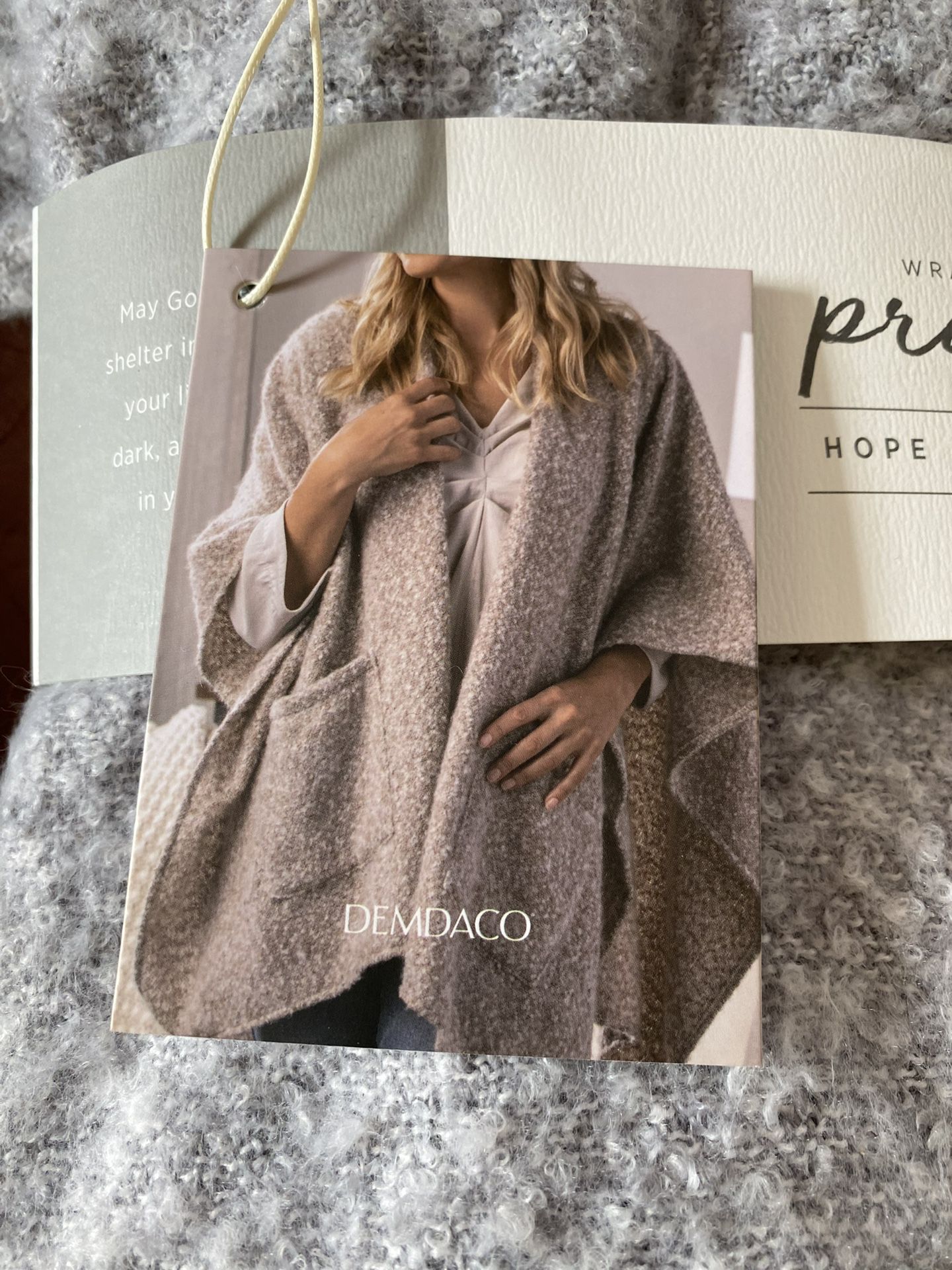 New W Tags Wrap Blanket Poncho Cozy Prayer Wrap Ret $70