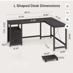 Black L Desk 