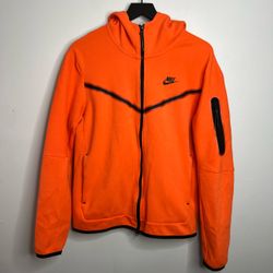 Nike Sportswear Tech Fleece Full Zip Hoodie Mens Medium Orange