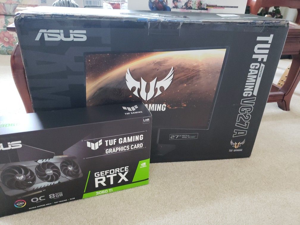 Asus TUF 3060TI Graphics Card w/ 27" QHD 165hz Gaming Monitor 3060 ti