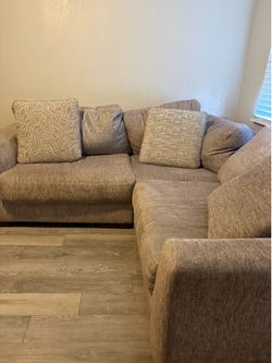 Tan/Gray Fabric Couch