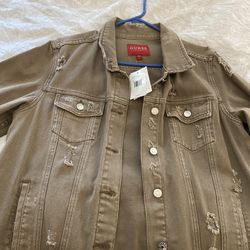 NEW beige Jean jacket (L)