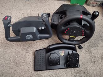 Video Game Racing Wheel, Pedals, Flight Simulator 