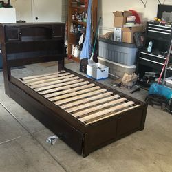 Twin Bed With Trundle, No Mattress 