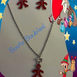 Gingerbread Earrings And Necklace