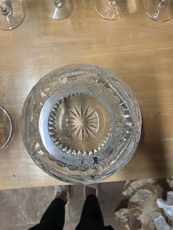 Antique Crystal round vase